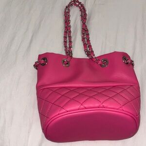 Fashion Nova Vibrant Pink Quilted Shoulder Bag